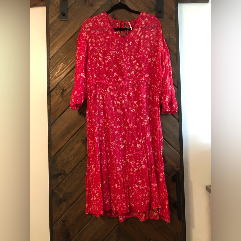 Free People Red Floral Dress